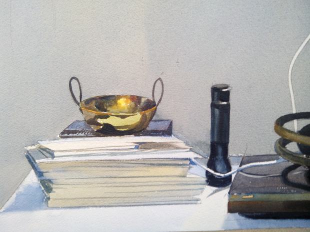 Detalle dentro de las grandes acuarelas de Papeles