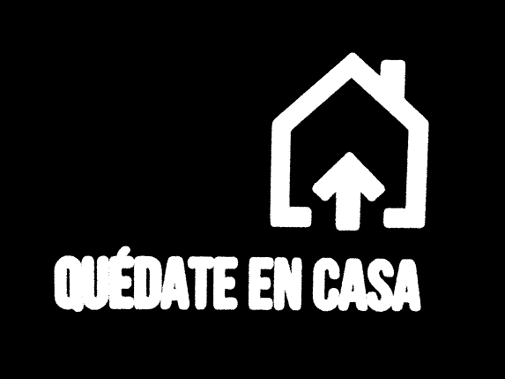 Logotipo de Quédate en casa del grupo A3, con el icono de una casa