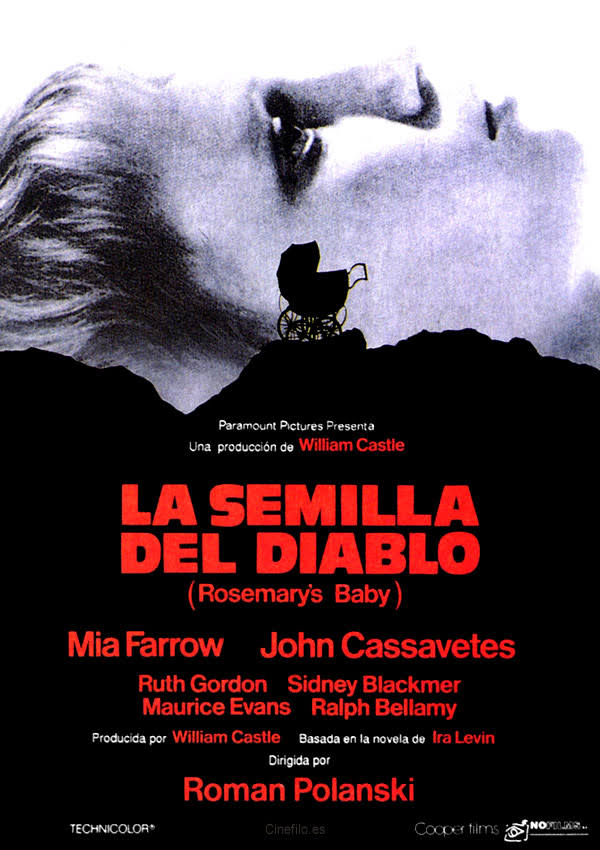 Cartel de La semilla del diablo, que en inglés se titula Rosemary's Baby